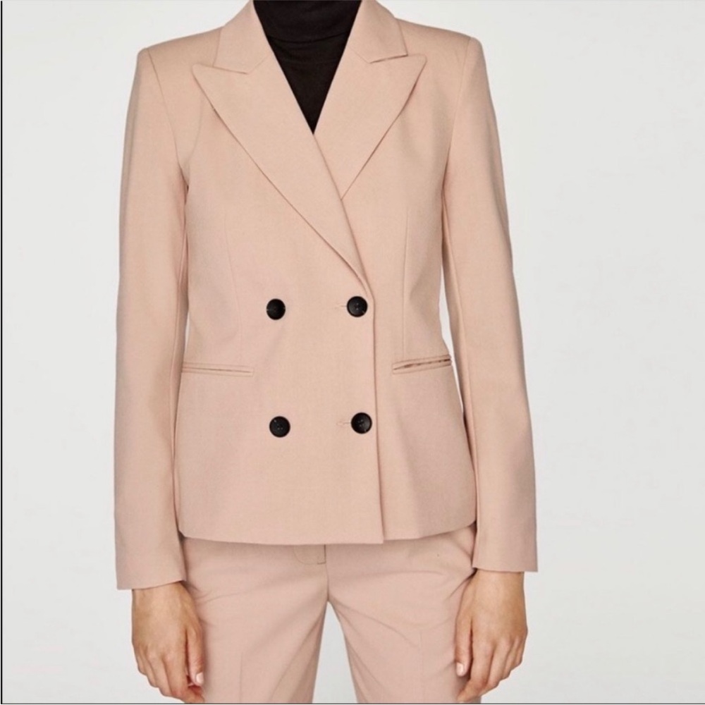 ZARA Rusty Rose Blazer & Pants Set – Size 2&S